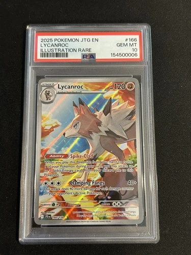 2025 POKEMON JTG EN-JOURNEY TOGETHER ILLUSTRATION RARE #166 LYCANROC PSA 10