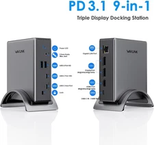 Wavlink Docking Station 3 Monitors 8K@30Hz/4K@144Hz 2*DP+HDMI, 140W PD Charge