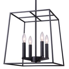 Canarm ICH763A0414 Wes 4 Light 14"W Taper Candle Chandelier - Black