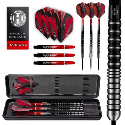 Predator 90% Tungsten Darts in Black and Silver | Darts Set with Steel Spit...