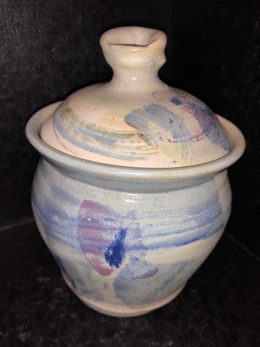 Stoneware Clay Art Deco Hand Made Jar Author Sign Made In France - Picture 7 of 11