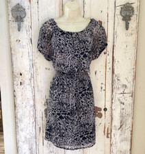 Bloomsbury Size 6 Woman's Gray Navy Blue Black Blouson Casual Career Dress