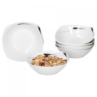 6Er Set MüSlischale Salatschale Lima 14,2Cm Porzellan Weiß Dekor Schale SchüSsel