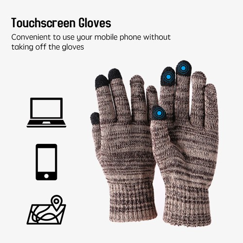 Damen/Herren Wintermütze Strickmütze Warm Beanie Handschuhe Set Mütze mit Schal - Bild 5 von 12