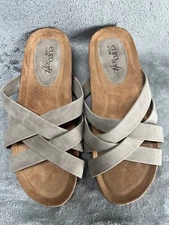 Euro Soft Sofft Woman’s 7 W Boho  Sandals Shoes Tan Slip On Eurosoft Slide Cork