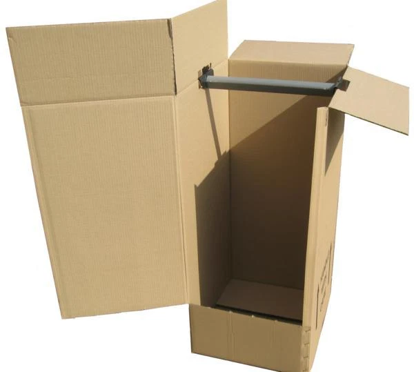 5 LARGE STRONG REMOVAL MOVING WARDROBE CARDBOARD BOXES WITH HANGING RAILS - Image 2 of 2