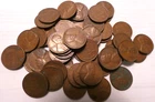 1945 P Lincoln Wheat Cent Penny Roll of 50 Circulated Coins