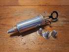 Syringe Style Cake Decorator With 4 Tips Silver Color - CC