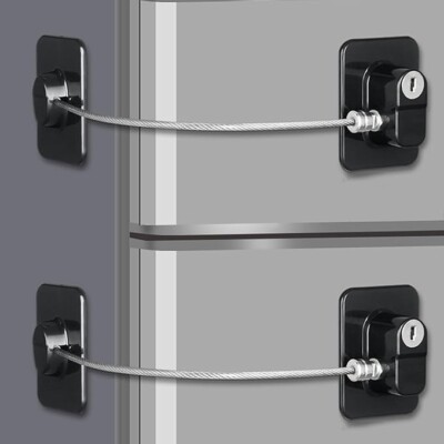 2 Pack Fridge Lock Freezer Lock with 4 Key for Child Safety Refrigerator Locks..