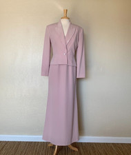 SZ 6 DAYMOR COUTURE M. FERREIRA CHAMPAGNE MOTHER OF BRIDE BEADED DRESS  JACKET