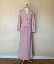 SZ 6 DAYMOR COUTURE M. FERREIRA CHAMPAGNE MOTHER OF BRIDE BEADED DRESS & JACKET