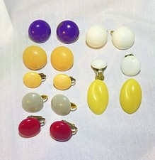 clip on earrings lot 8 Pairs Plastic