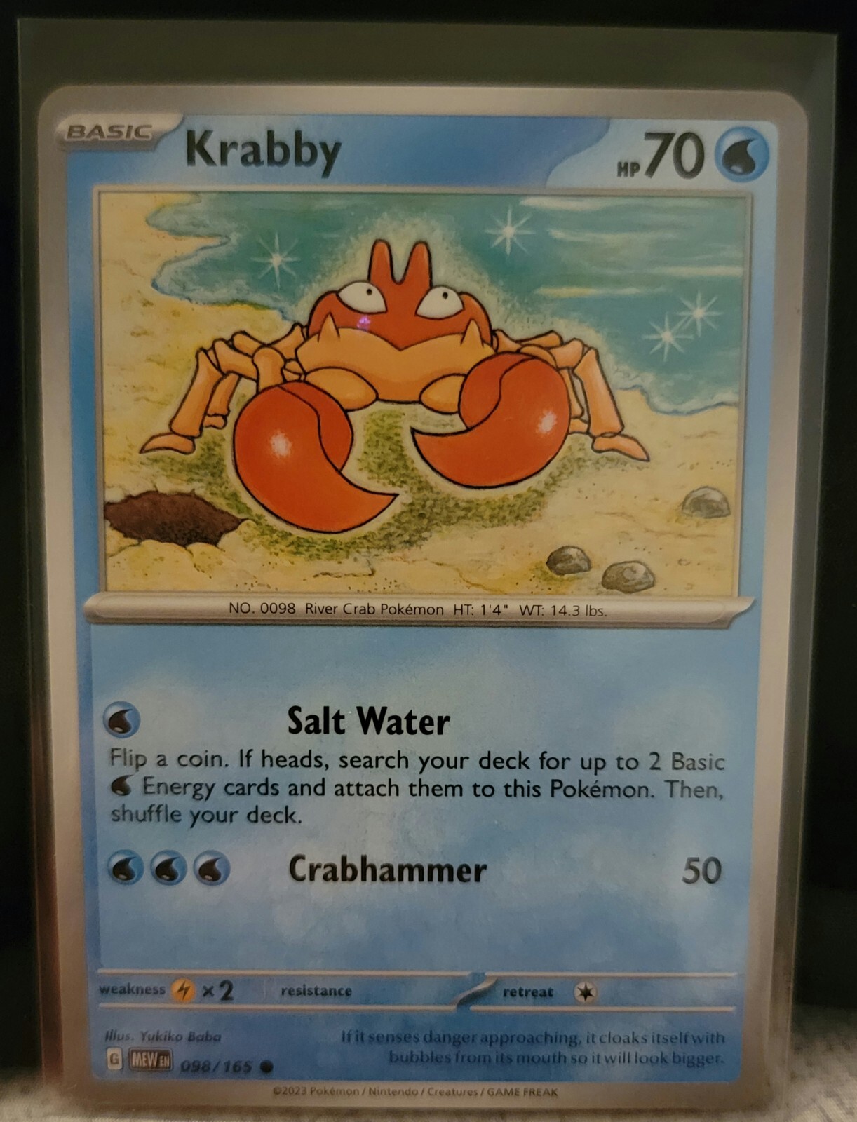 Pokemon TCG Card Krabby 098/165 Scarlet & Violet 151 Common NM