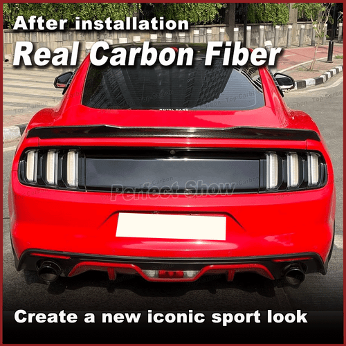 For Ford Mustang GT GT350 2015-2017 Matt REAL Carbon Rear Trunk Lip Spoiler Wing - Picture 3 of 13