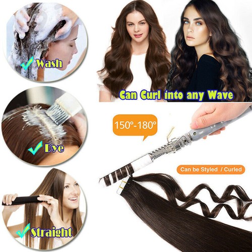 Double Sided Invisible Tape In Human Hair Extensions Skin Wefts Full Head 40pcs - Picture 5 of 74