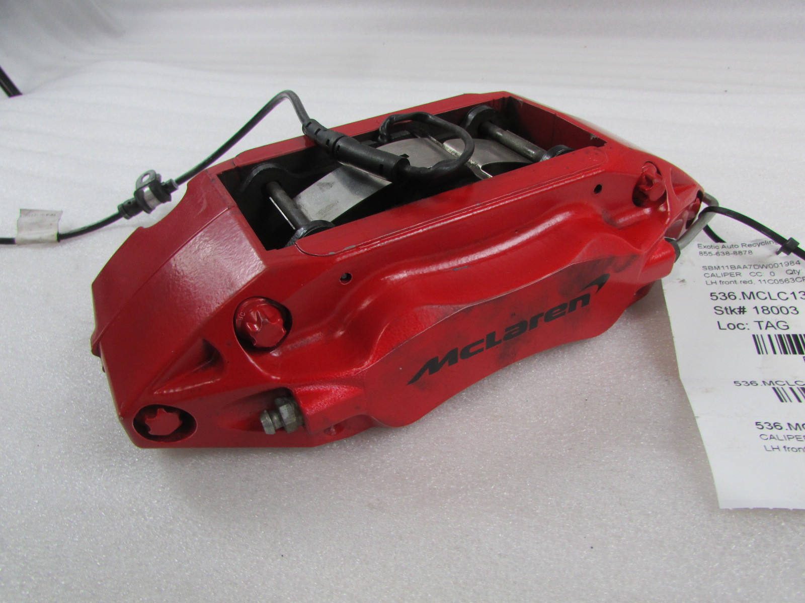 McLaren MP4-12C, LH, Left Front Brake Caliper, Red, Used, P/N 11C0563CP