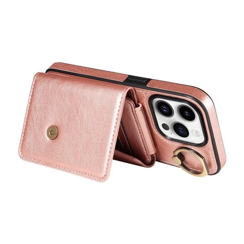 For iPhone 16 Pro Max /15/13 PU Leather Case Wallet Card Slots Cover +Strap - 第 24/45 張圖片