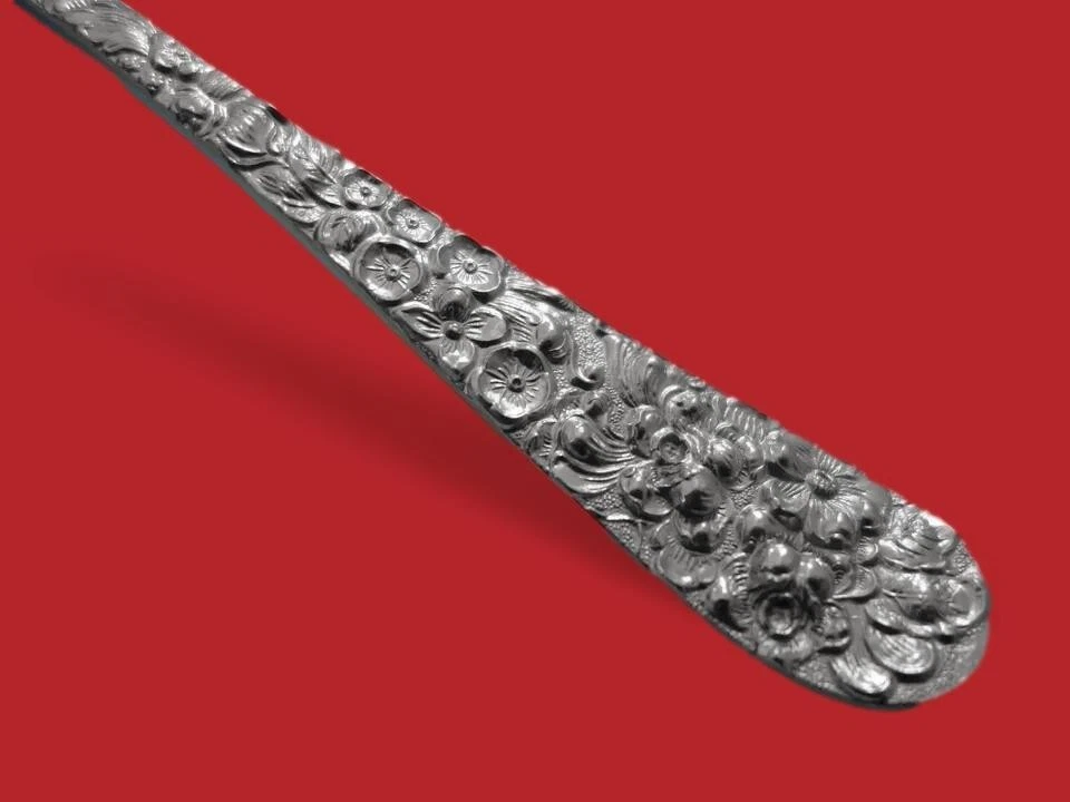 Juego de cucharas de té heladas de plata esterlina Rose by Stieff 12 piezas 7 1/2" Foto 2 de 3