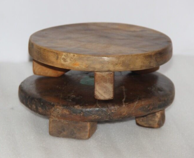 Vieille Plaque En Bois Sculpté Main Pour Chapati - Déco Cuisine Vintage Inde