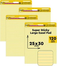 Post-it Super Sticky Easel Pad, 25 in x 30 in Sheets, 30 Sheets/Pad,4 Pads/Pack