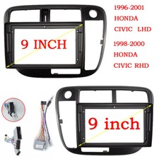 9'' Car Radio Stereo Dash Fascia Frame Bezel W/Harness for HONDA Civic 1996 2001