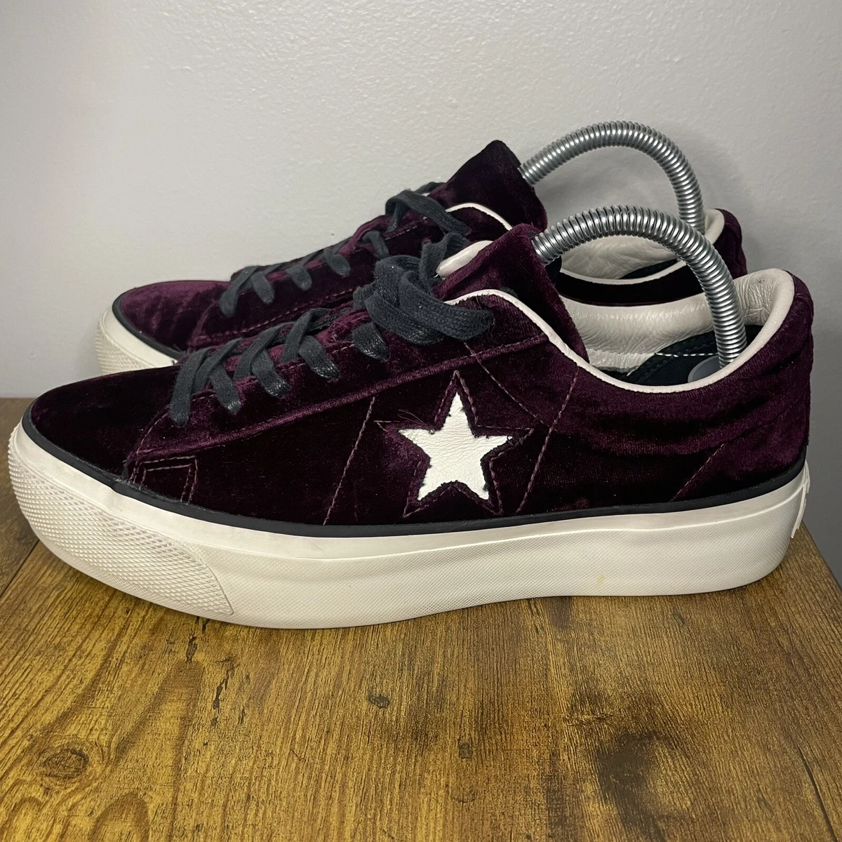converse velvet platform