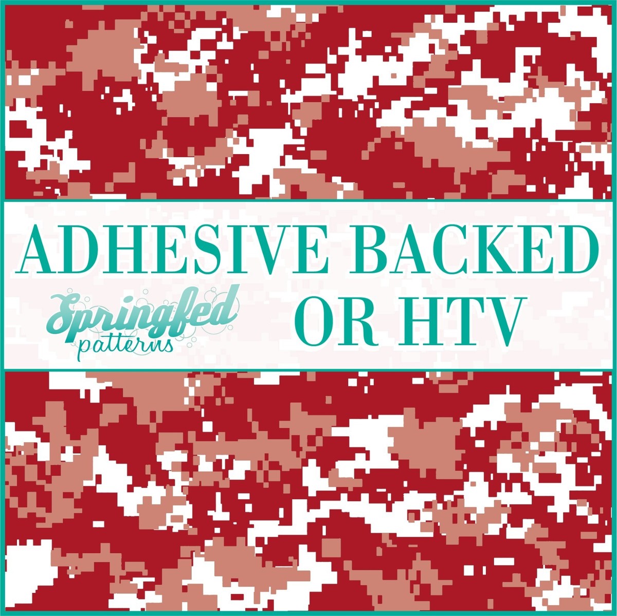 Digital CAMO Pattern in Maroon White Adhesive Vinyl or HTV Heat