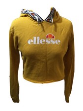 ELLESSE Cropped Hoodie Fleece U.K. 6. Gold T4953