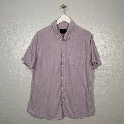 Rails Men XL Lavender Purple Fairfax Shirt Button Front Short Sleeve Cotton