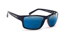 Coyote Eyewear BP-13 Polarized Bi-Focal Sunglasses Black w/Blue Mirror Lens 2.00