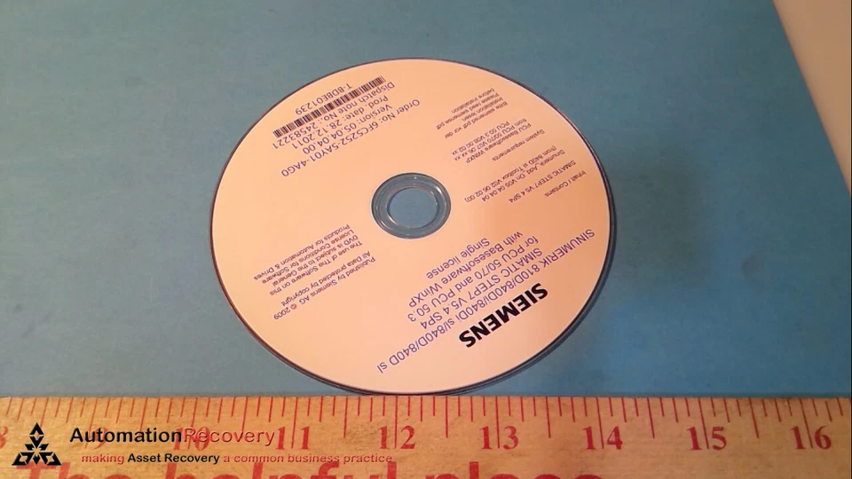 LICENCIA DE SOFTWARE SIEMENS 6FC5252-5AY01-4AG0, SINUMERIK SIMATIC S7 810D, #271318 Foto 3 de 4