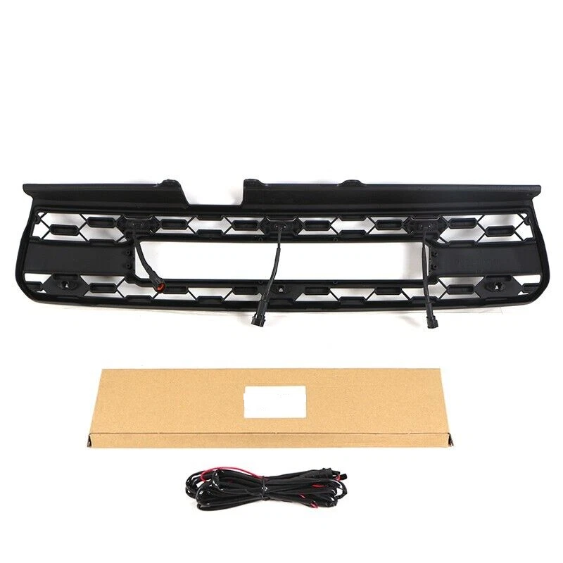 Rejilla negra mate para Toyota RAV4 2001 2002 2003 parrilla delantera con luces LED Foto 4 de 4