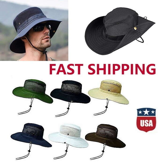 Boonie Hat Fishing Sun Visor Wide Brim Cool Mesh Summer Hiking