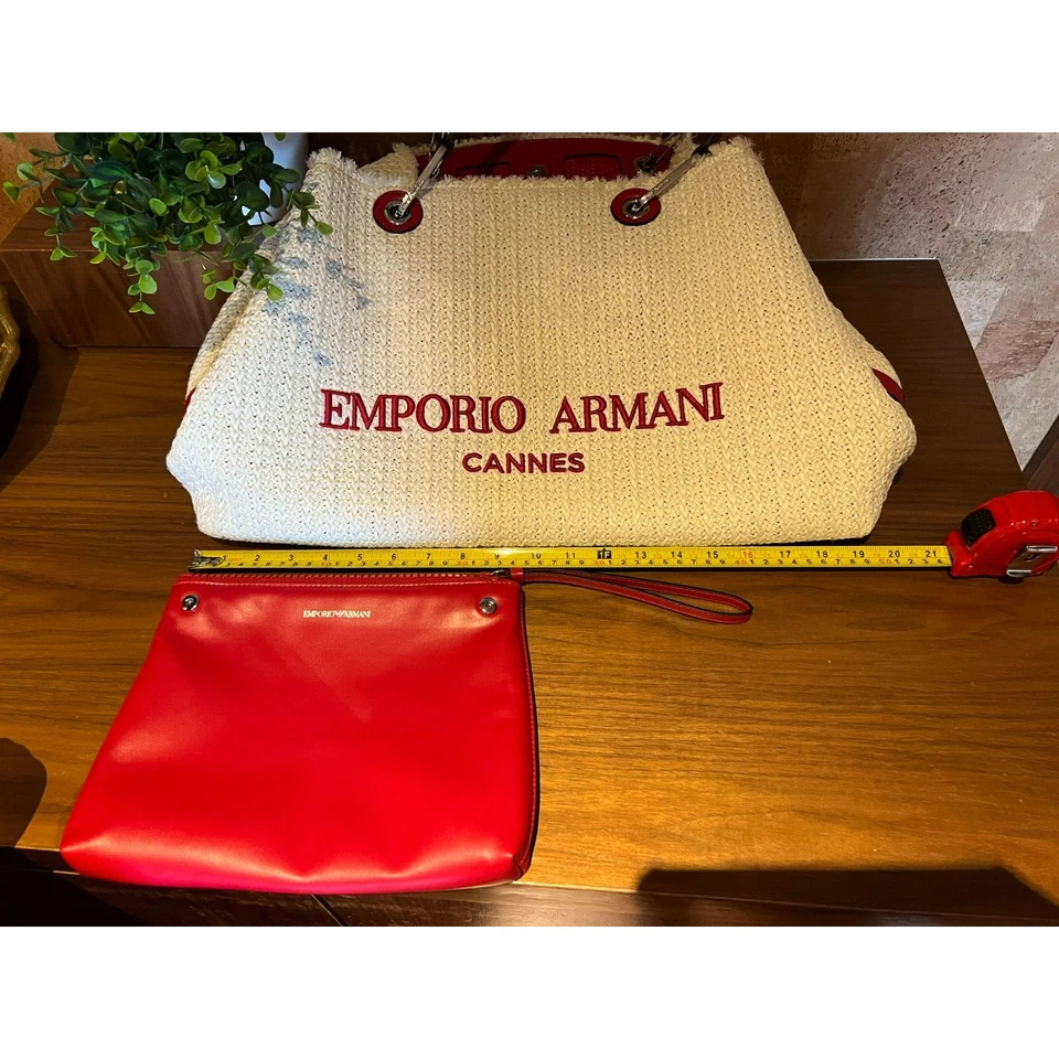 Emporio Armani GRANDE MyEA Shopper BOLSO DE HOMBRO CANNES BLANCO ROJO Foto 3 de 4