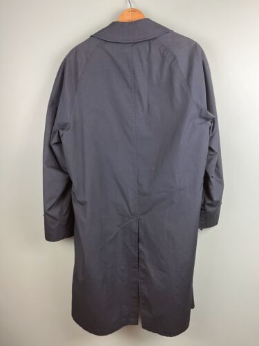 BROOKS BROTHERS 38R Mens Car Coat Overcoat Zip Out Wool Liner Dark Grey Vintage - Picture 13 of 15