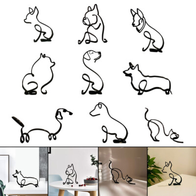 Metall Hund Katze Skulpturen Handgemachte Statue Tier Heimtextilien