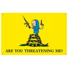 Are You Threatening Me Flag 3x5 Ft Funny Flags 4 Brass Grommets Room Wall Decor