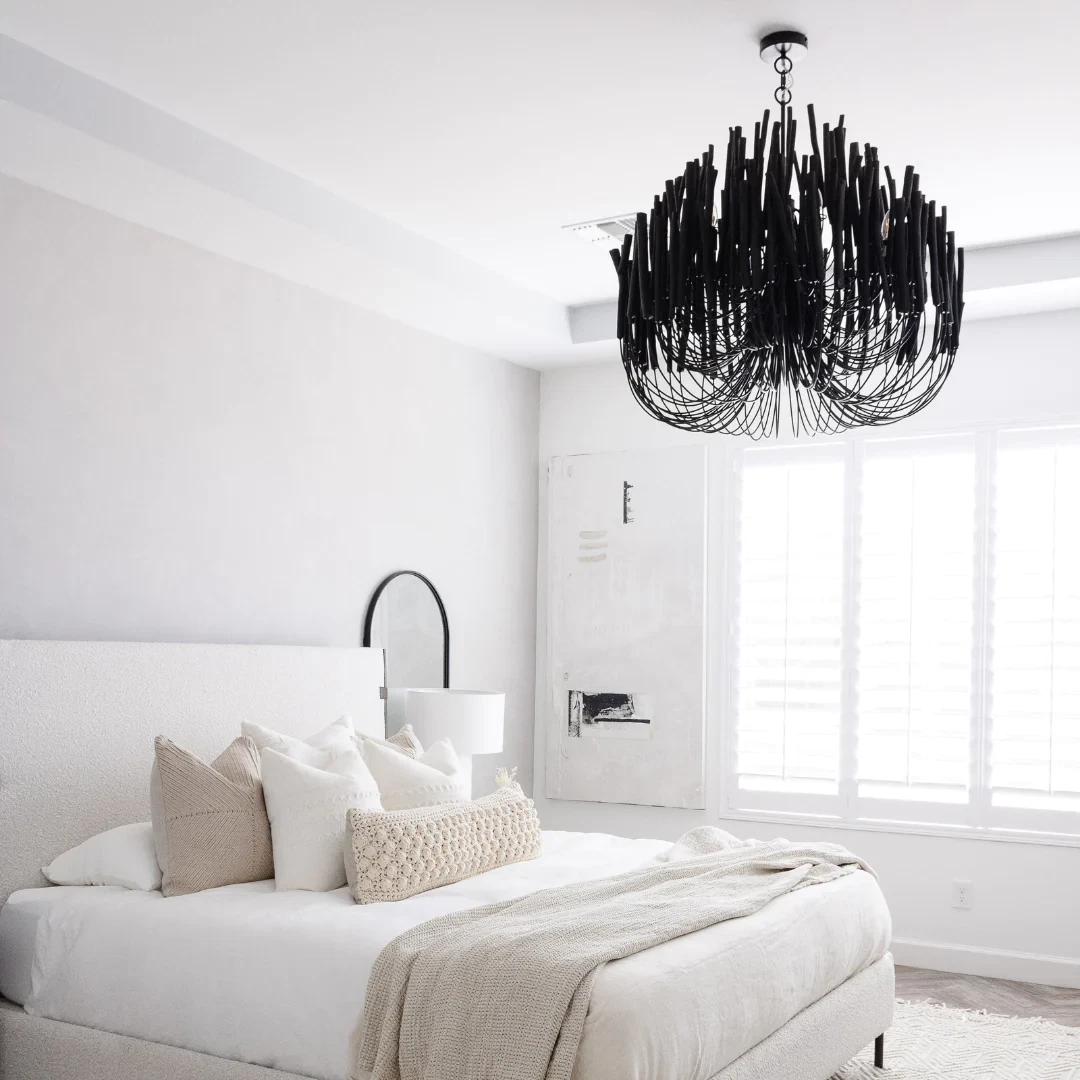 Arteriors Tilda XL Chandelier Black Modern Coastal Twigs Organic