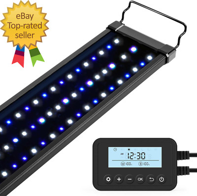 48W Saltwater Aquarium Light, Marine LED Reef Light for Corals, Programmable Tim
