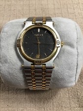Gucci 9000m Mens Watch Gray Slate Face Vintage Rare 1980s Preppy Classic