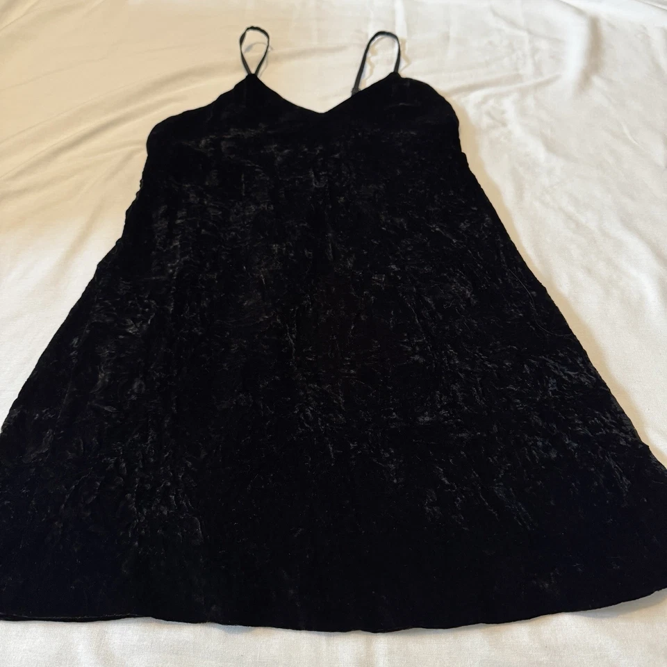 Mini VESTIDO ALICIA + OLIVIA 0 Negro Terciopelo Triturado Sin Mangas Festivo Cóctel Año Nuevo Foto 4 de 4