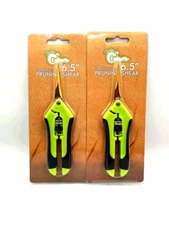 Hydro Crunch 6.5 Inch Gardening Scissors Hand Pruner Pruning Shear 2 Pack Green 