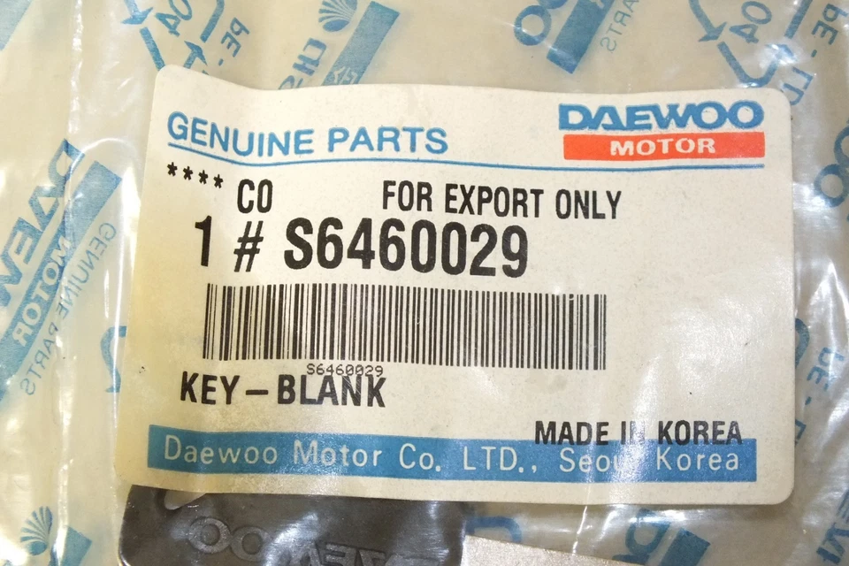 OEM NUEVO 99-02 1999 2000 01 02 DAEWOO NUBIRA LLAVE DE ENCENDIDO EN BLANCO S6460029 #227 Foto 3 de 4