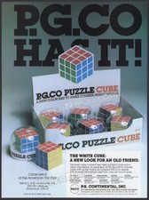 P.G.CO Puzzle Cube - Original 1982 Trade AD / ADVERT  P.G. Continental