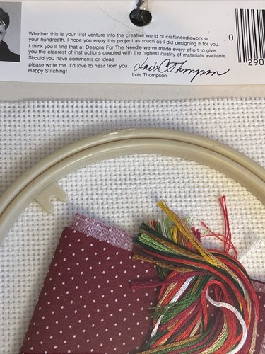 Designs For The Needle Counted Cross Stitch Kit #3001 STRAWBERRIES 5” New 1983 - Picture 3 of 4