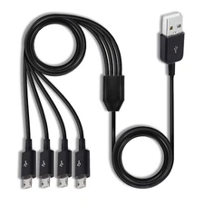 Herfair Micro USB Splitter Cable 4-in-1 Multi Micro USB Cable Charging Cord U...
