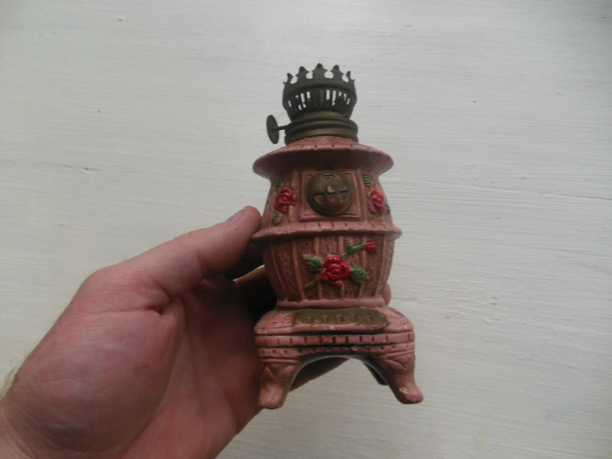 VINTAGE JAPAN MINI POT BELLY STOVE KEROSENE OIL LAMP CERAMIC | eBay