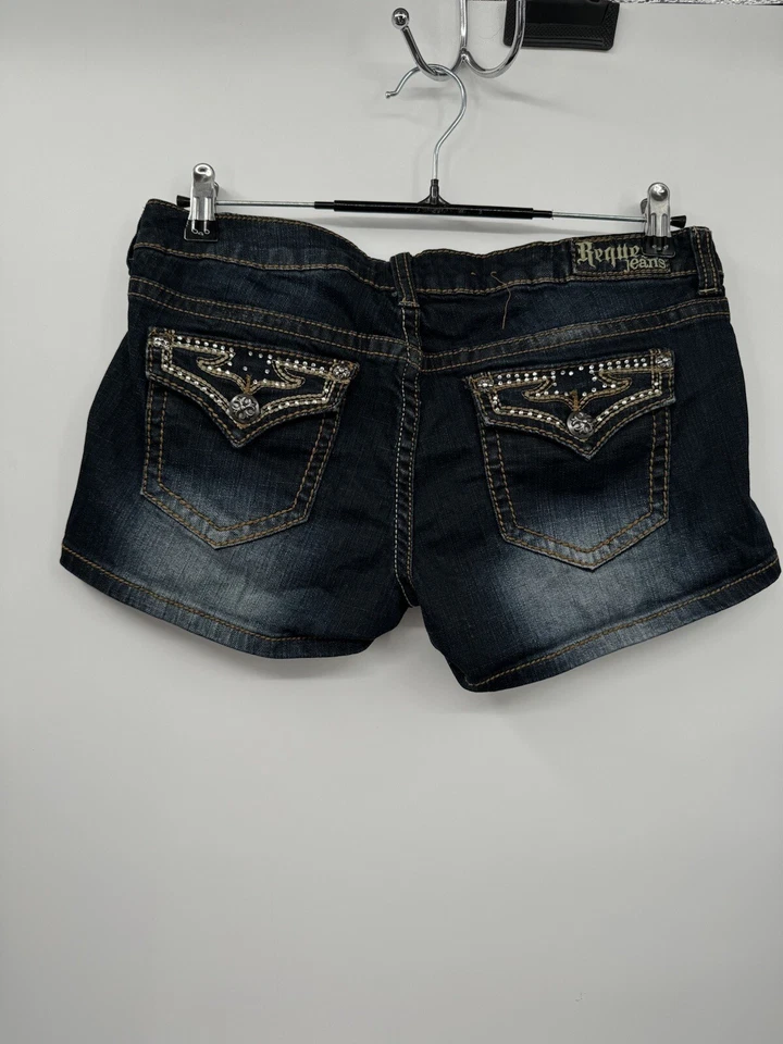 Pantalones Cortos Request Jeans Tiro Bajo Azul Oscuro Juniors 29/09 Foto 4 de 4