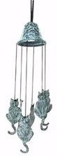 Feline Cat Kitten Abstract Art Brass Resonant Wind Chime Patio Garden Decor