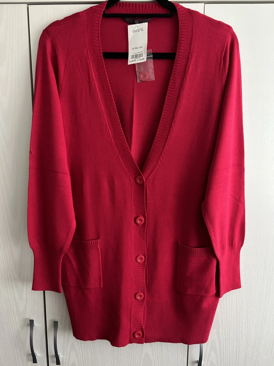 Red store boyfriend cardigan